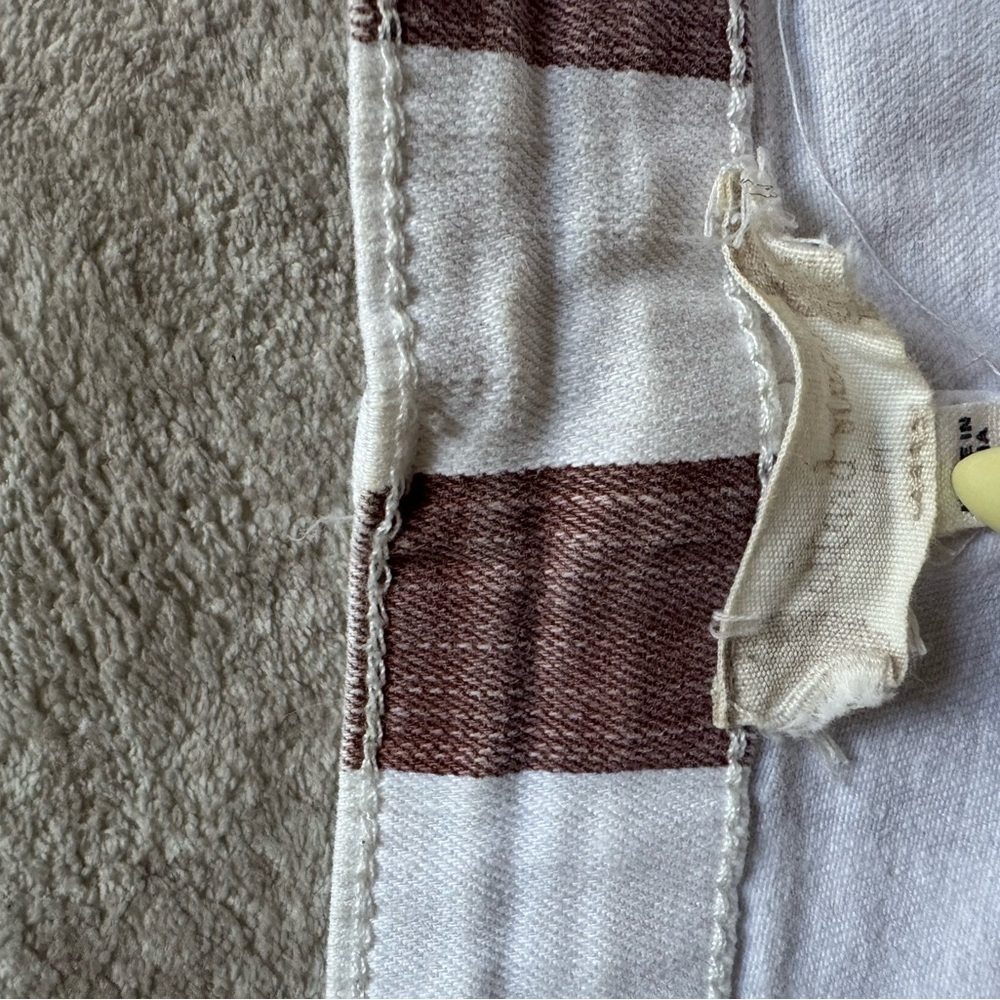 Altar'd State Brown and White Striped Jean Shorts - Picture 3 of 3